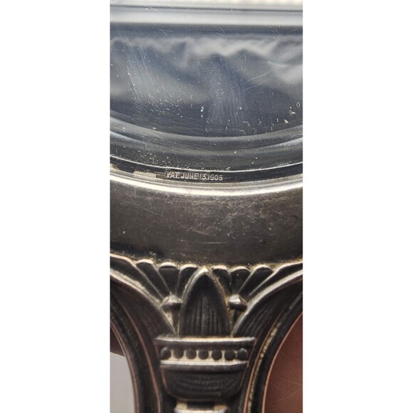 Antique Art Nouveau Silver Plated 10" Hand Vanity Mirror Victorian Design 1905 - Picture 6 of 12